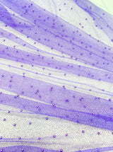 Stretch Pearl Beaded Tulle Lavender