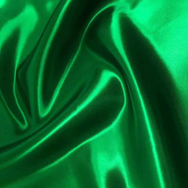 Kelly Green Bridal Satin Fabric,