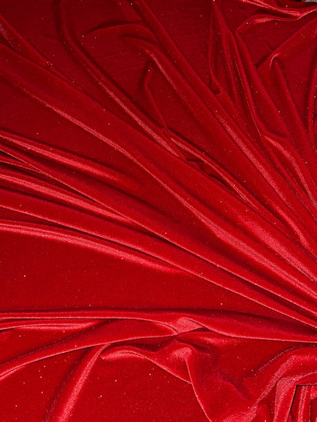 Shimmer Stretch Velvet Red