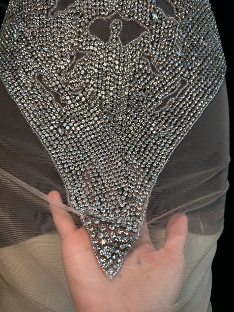Silver Rhinestone Bodice Applique