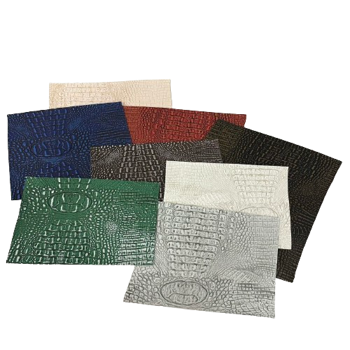 Faux Leather Vinyl Gator Fabric Two Tone
