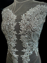 Silver Rhinestone Bodice Applique
