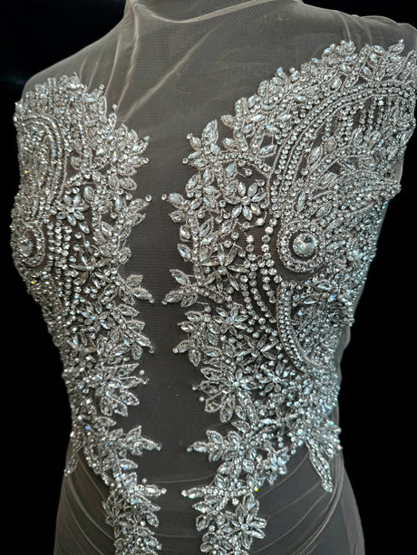 Silver Rhinestone Bodice Applique