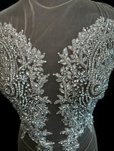 Silver Rhinestone Bodice Applique