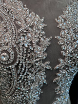 Silver Rhinestone Bodice Applique