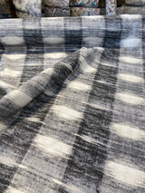 Waverly Sashika Linen Blend Fabric - Plaid, Cinder Gray/Black, 54" Width (By The Yard)