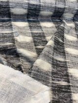 Waverly Sashika Linen Blend Fabric - Plaid, Cinder Gray/Black, 54" Width (By The Yard)