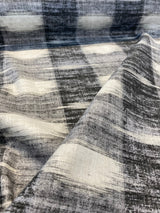 Waverly Sashika Linen Blend Fabric - Plaid, Cinder Gray/Black, 54" Width (By The Yard)