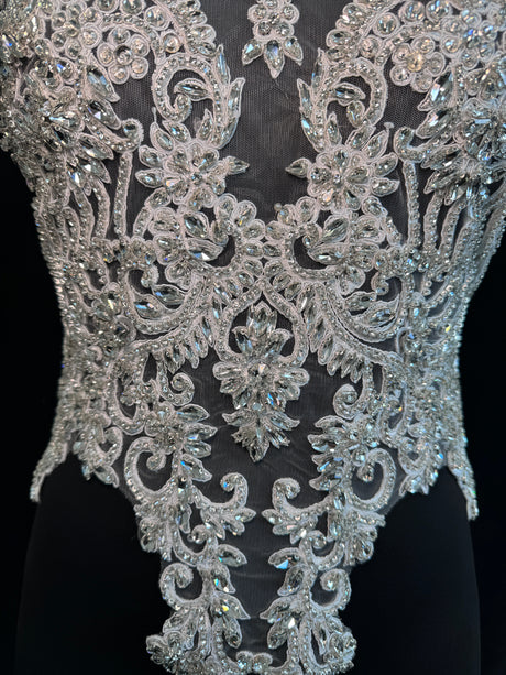 Silver Rhinestone Bodice Applique