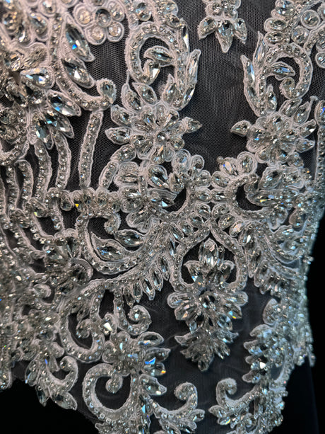 Silver Rhinestone Bodice Applique