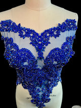 Royal Blue Rhinestone Bodice Applique