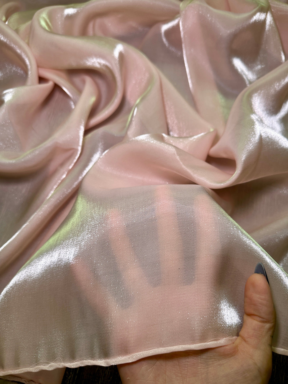 Liquid Shimmery Chiffon Blush Pink