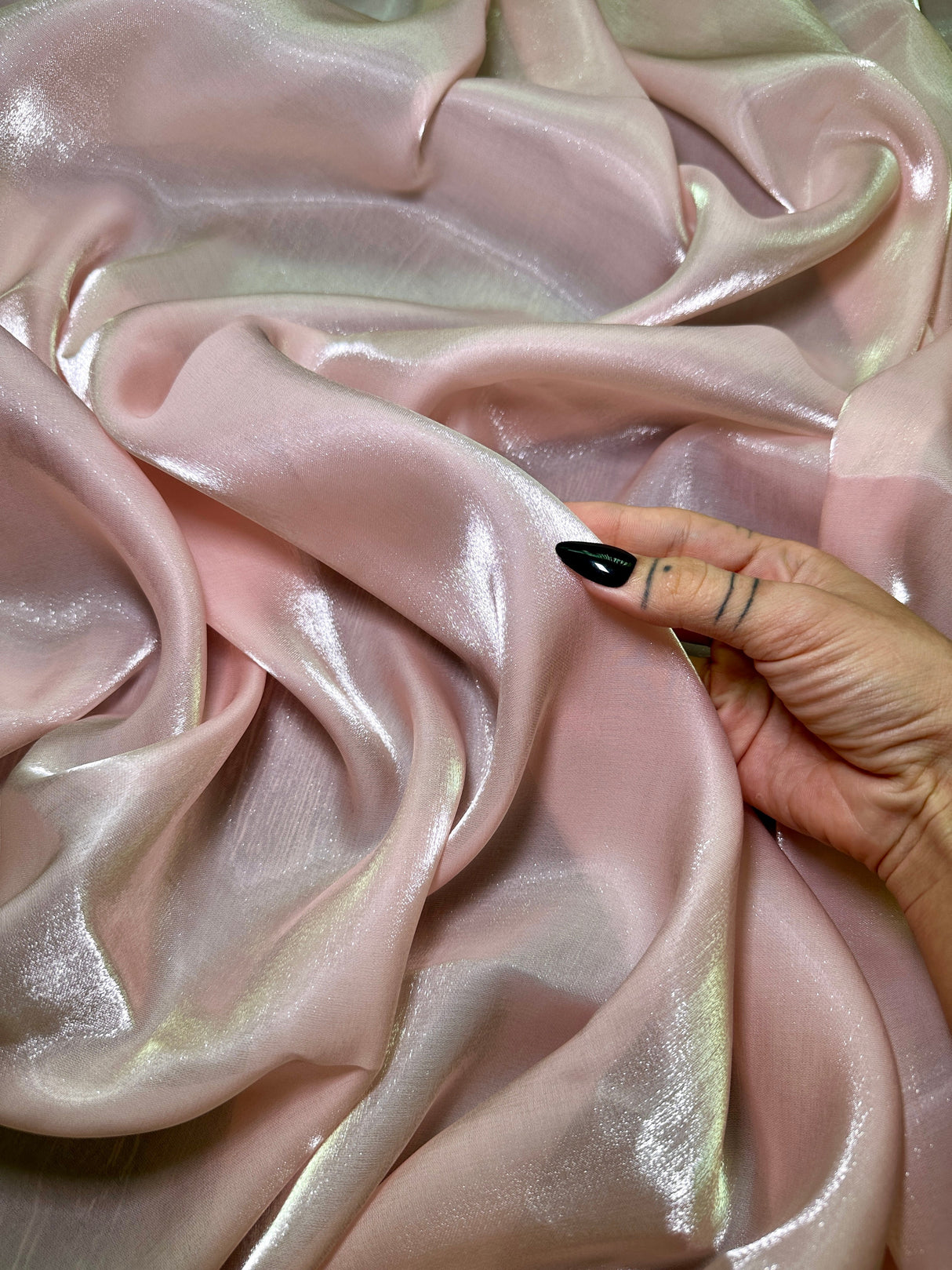 Liquid Shimmery Chiffon Blush Pink