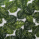Monstera Leaf Cotton Heavy Barkcloth Fabric - Monstera Leaf Pattern, 36" X 56" (1 Yard)