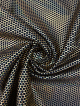 Gold Honeycomb Print Polyester Spandex Fabric - Gold Honeycomb Print, 58"/60" Width (1 Yard)