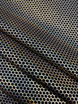 Gold Honeycomb Print Polyester Spandex Fabric - Gold Honeycomb Print, 58"/60" Width (1 Yard)