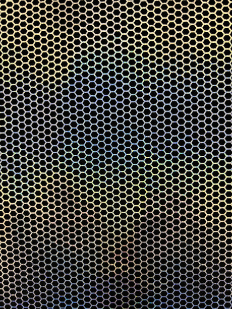 Silver Honeycomb Print Spandex Fabric - Silver Honeycomb Print, 58"/60" Width (1 Yard)