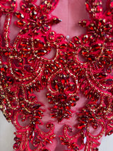 Red Rhinestone Bodice Applique