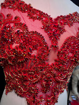 Red Rhinestone Bodice Applique