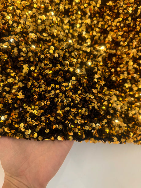 Sequin Velvet Deep Gold