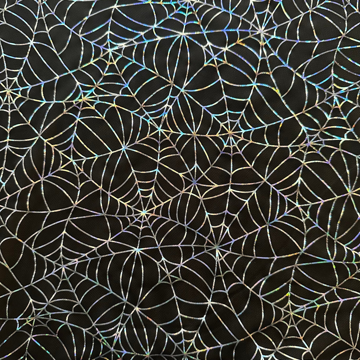 Hologram Web Mesh Poly Spandex Fabric Black 60"