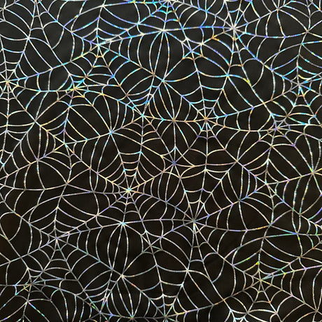 Hologram Web Mesh Poly Spandex Fabric Black 60"