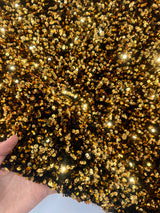 Sequin Velvet Deep Gold