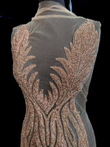Rose Gold Rhinestone Bodice Applique