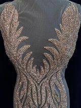 Rose Gold Rhinestone Bodice Applique