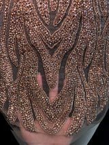 Rose Gold Rhinestone Bodice Applique