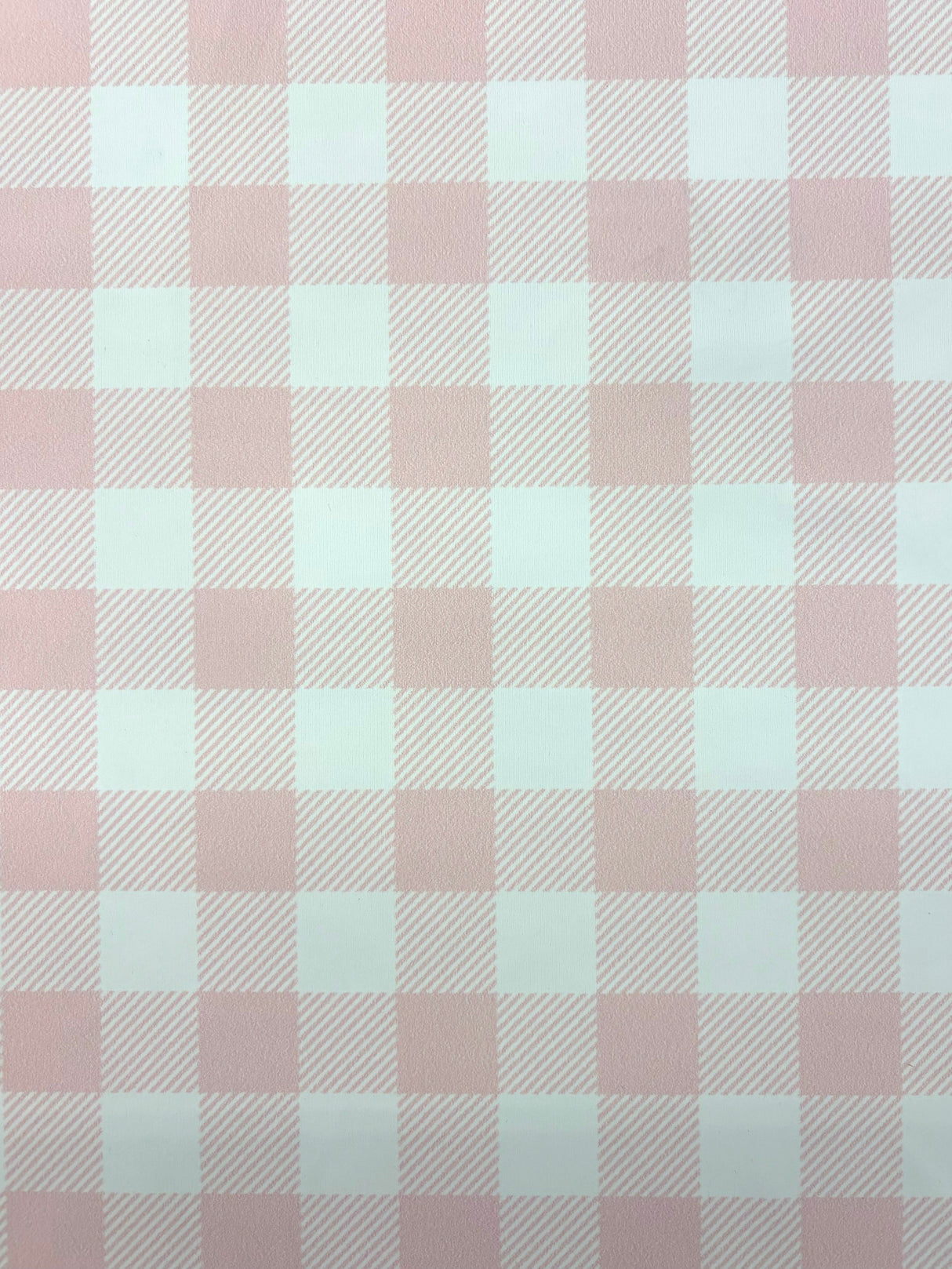 Pastel Pink Gingham Print Polyester Spandex Fabric - Gingham Print, 58"/60" Width (1 Yard)