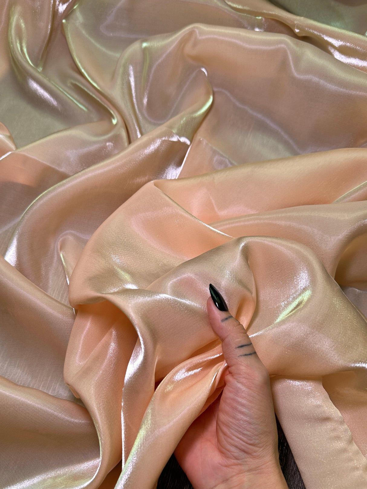 Liquid Shimmery Chiffon Peach