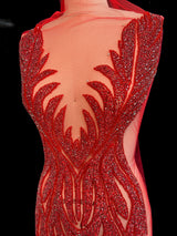 Red Rhinestone Bodice Applique