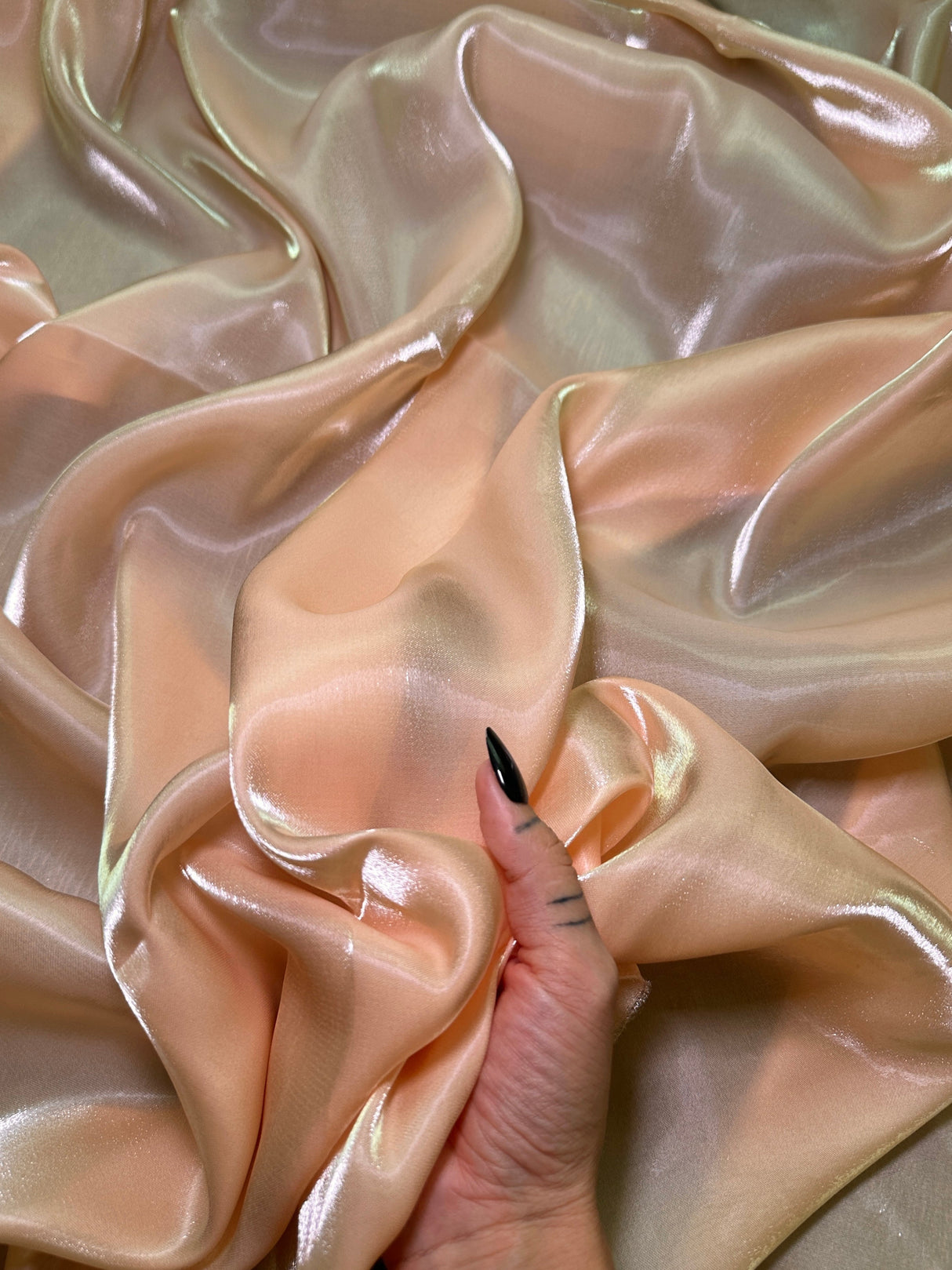Liquid Shimmery Chiffon Peach