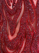 Red Rhinestone Bodice Applique
