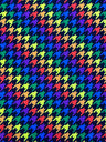 Rainbow Houndstooth Print Polyester Spandex Fabric - White/Black Houndstooth Print, 58"/60" Width (1 Yard)