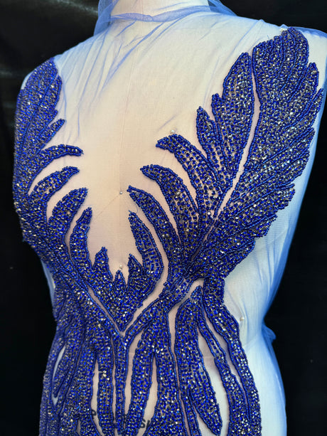Royal Blue Rhinestone Bodice Applique