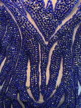 Royal Blue Rhinestone Bodice Applique
