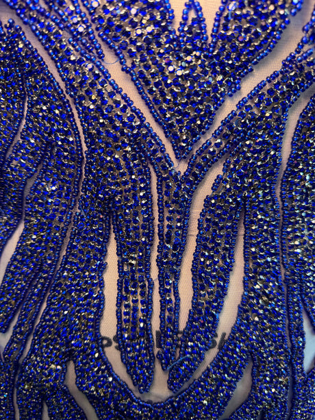 Royal Blue Rhinestone Bodice Applique