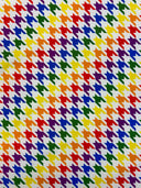 1 Yard Rainbow Houndstooth Stretch Spandex Fabric for Costumes and Activewear 58"/60" Width