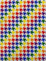 Rainbow Houndstooth Print Polyester Spandex Fabric - White/Black Houndstooth Print, 58"/60" Width (1 Yard)