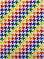 Rainbow Houndstooth Print Polyester Spandex Fabric - White/Black Houndstooth Print, 58"/60" Width (1 Yard)