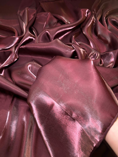 Liquid Shimmery Chiffon Faded Burgundy