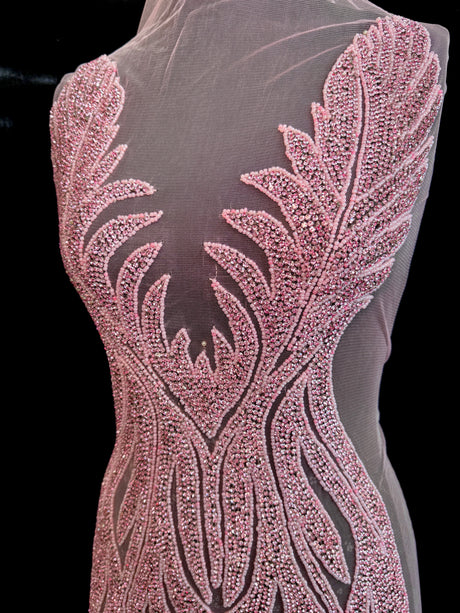 Rhinestone Bodice Applique Baby Pink