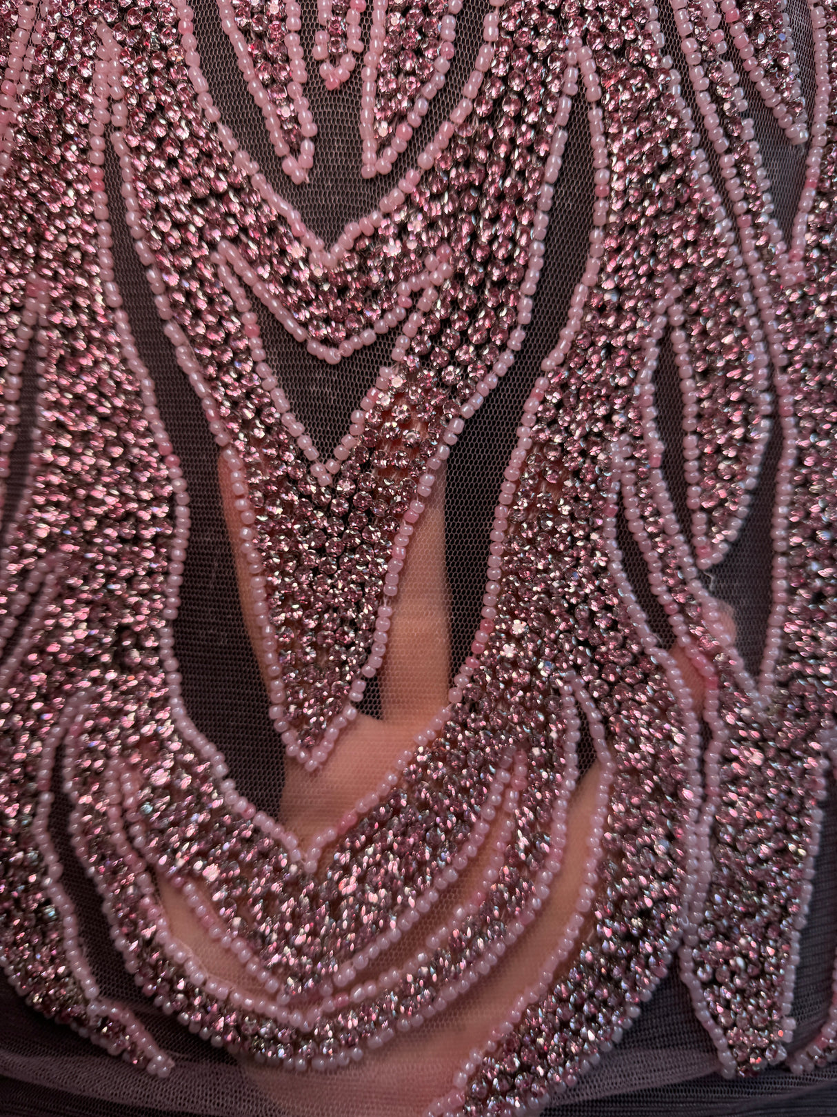 Rhinestone Bodice Applique Baby Pink