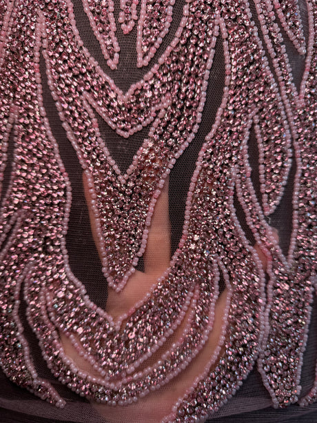 Rhinestone Bodice Applique Baby Pink