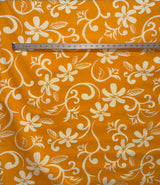 Plumeria Vine Poly Cotton Fabric - Tropical Floral Print, 45" Width (1 Yard)