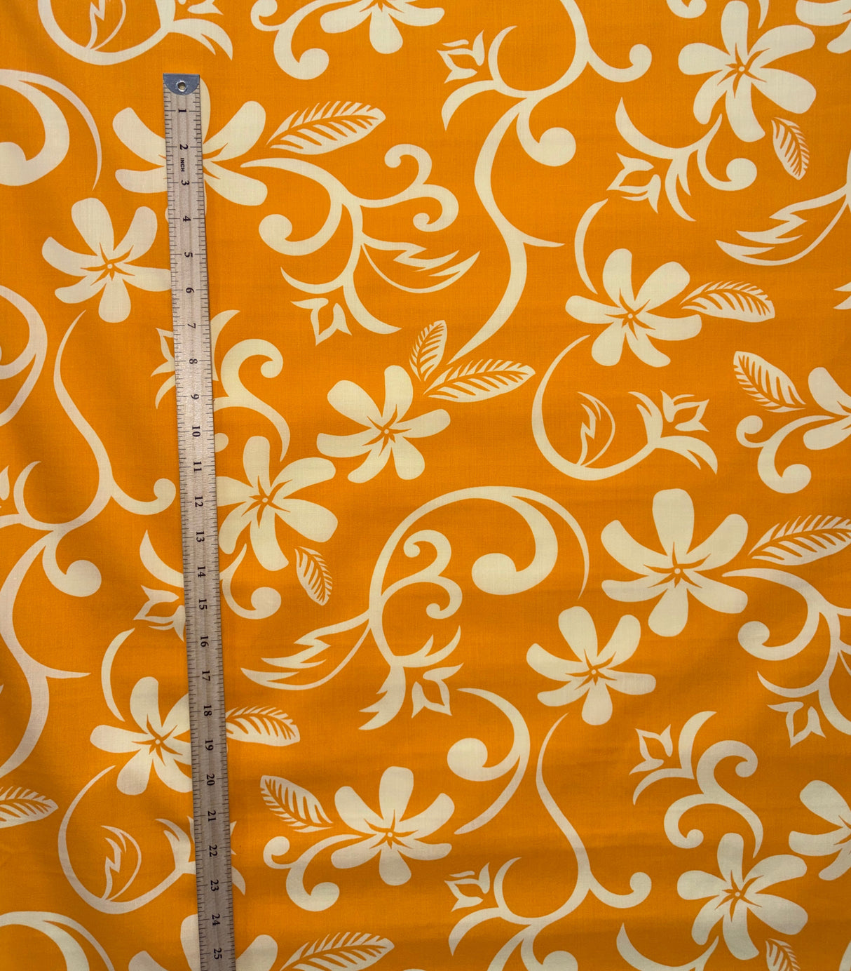 Plumeria Vine Poly Cotton Fabric - Tropical Floral Print, 45" Width (1 Yard)