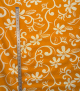 Plumeria Vine Poly Cotton Fabric - Tropical Floral Print, 45" Width (1 Yard)