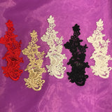 Beaded Corded Floral Lace Applique 100% Polyester Net Mesh 10" x 3.5"